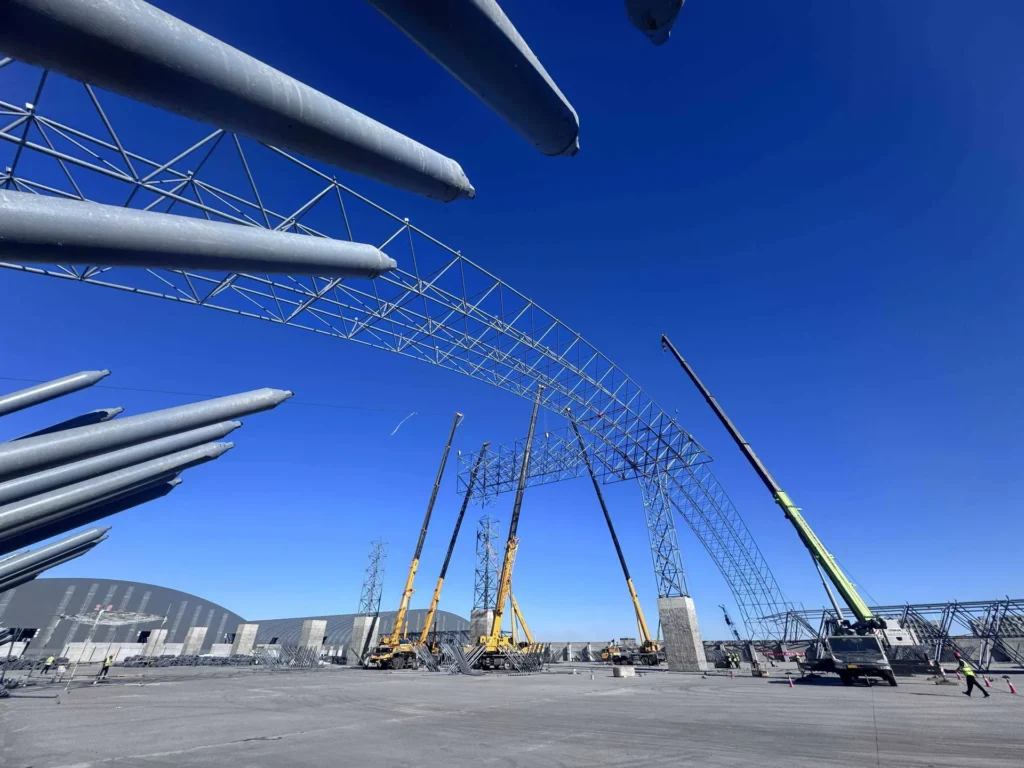 Sub-Zero Mega Span: Four 151m Bolted Space Frame Coal Sheds Conquering Russian Far East Conditions