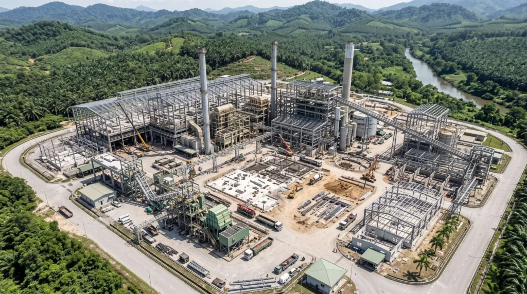 30MW Palm Biomass Power Plant in Malaysia: Heavy Conveyor Galleries and Acid-Resistant Systems