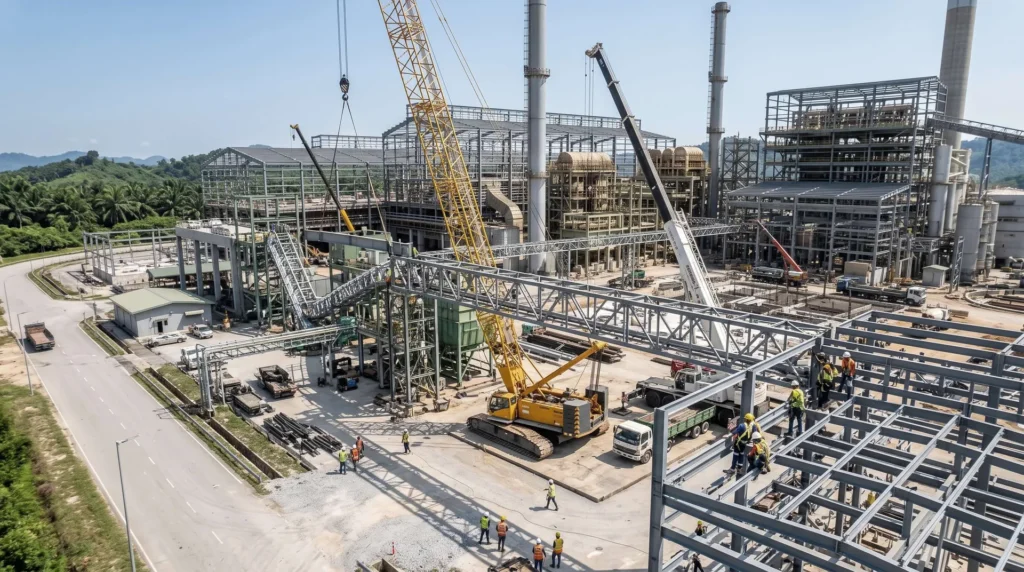 30MW Palm Biomass Power Plant in Malaysia: Heavy Conveyor Galleries and Acid-Resistant Systems