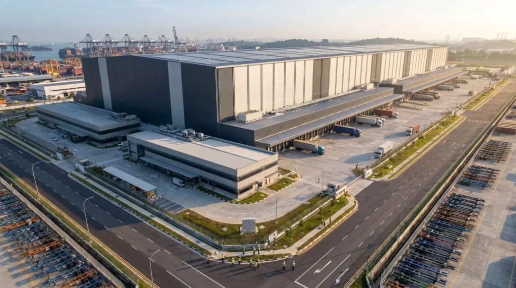 40m Monolithic Rack-Supported ASRS Hub in Singapore: Sub-Millimeter Stacker Rail Plumbness and Fast-Track BCA-Compliant Turnkey Erection