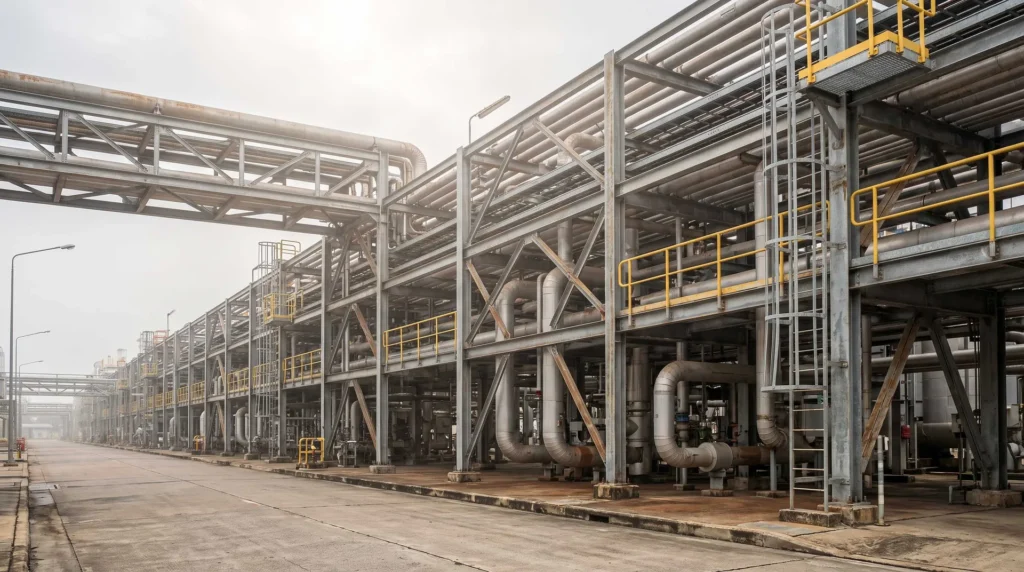 Multi-Tier Structural Steel Petrochemical Pipe Racks for Mega Coastal Refinery & Chemical Hub in Map Ta Phut, Thailand