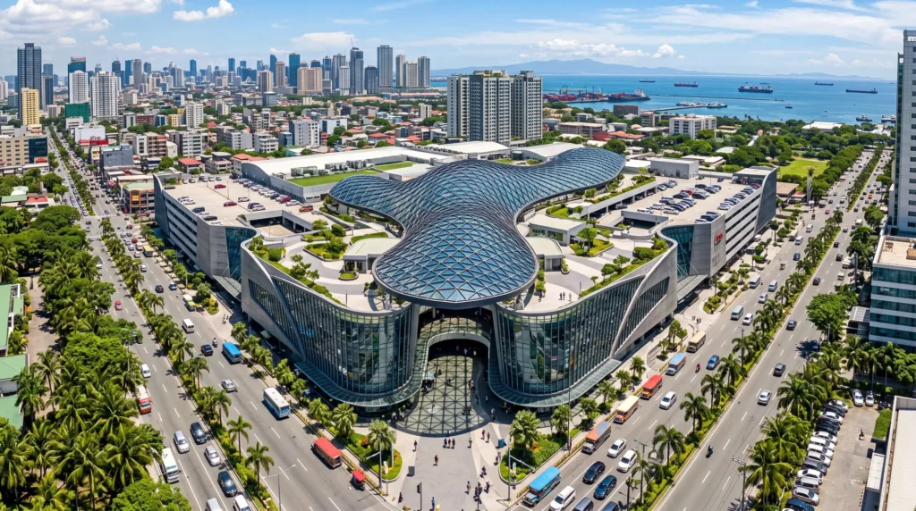 Philippines Free-Form Commercial Complex: Typhoon-Resistant Organic Steel Canopy and BIM Precision