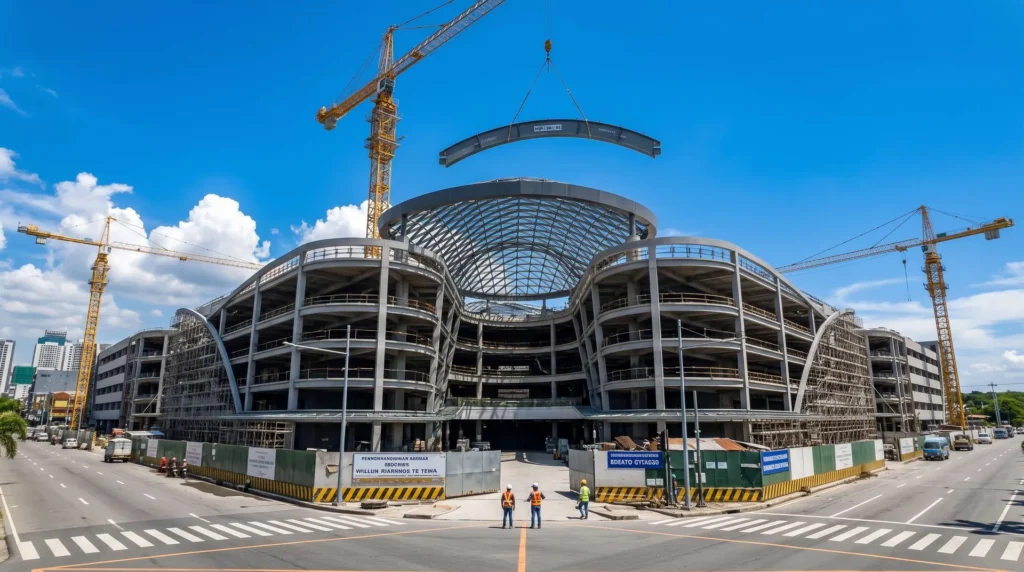 Philippines Free-Form Commercial Complex: Typhoon-Resistant Organic Steel Canopy and BIM Precision