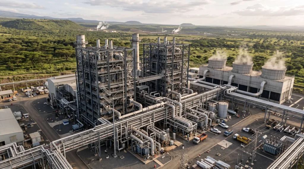 45,000-Ton Geothermal Power Plant Boiler Steelwork in Kenya: High-Seismic Thermal Balance and H2S Protection