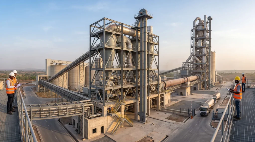 85-Meter Heavy Industrial Preheater Tower in Nigeria: High-Altitude Cyclone Seating, Vibration Damping, and Fast-Track Turnkey Erection