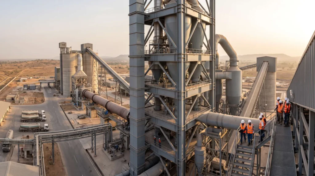 85-Meter Heavy Industrial Preheater Tower in Nigeria: High-Altitude Cyclone Seating, Vibration Damping, and Fast-Track Turnkey Erection